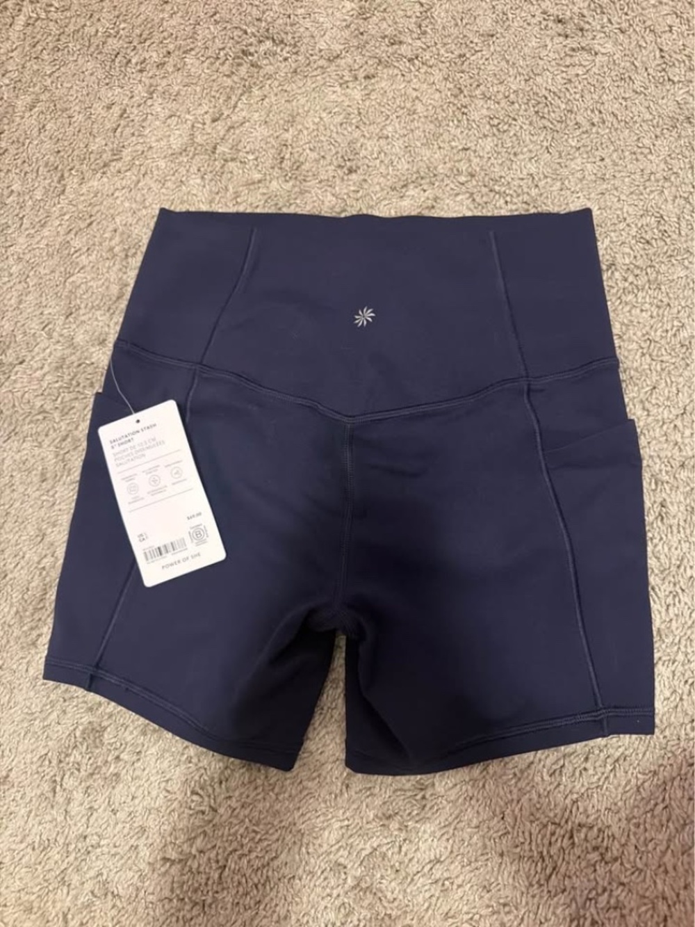 Small Athleta navy biker shorts NWT, reg. Price $69 - Picture 2 of 2